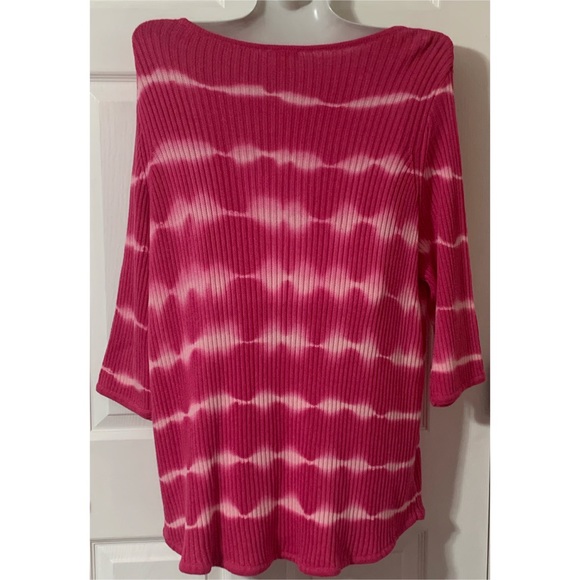 Westbound Hot Pink Plus Size 3/4 Sleeve Sweater - Picture 4 of 8